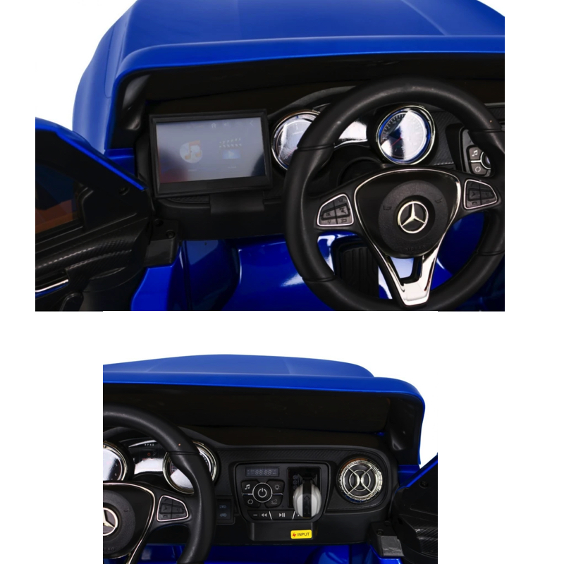 JOKO Elektrické autíčko Mercedes Benz X-Class, MP4 LCD panel, dvojmiestne, penové kolesá, kožené sedadlo, nosnosť 50kg, biele