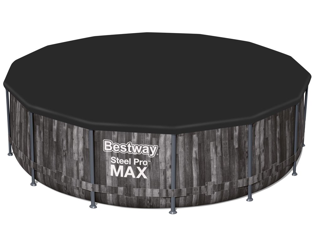 Bestway 5614Z Bazén s kovovu konštrukciou Steel Pro MAX WOOD 427x107cm + čerpadlo + plachta + rebrík, drevený dizajn