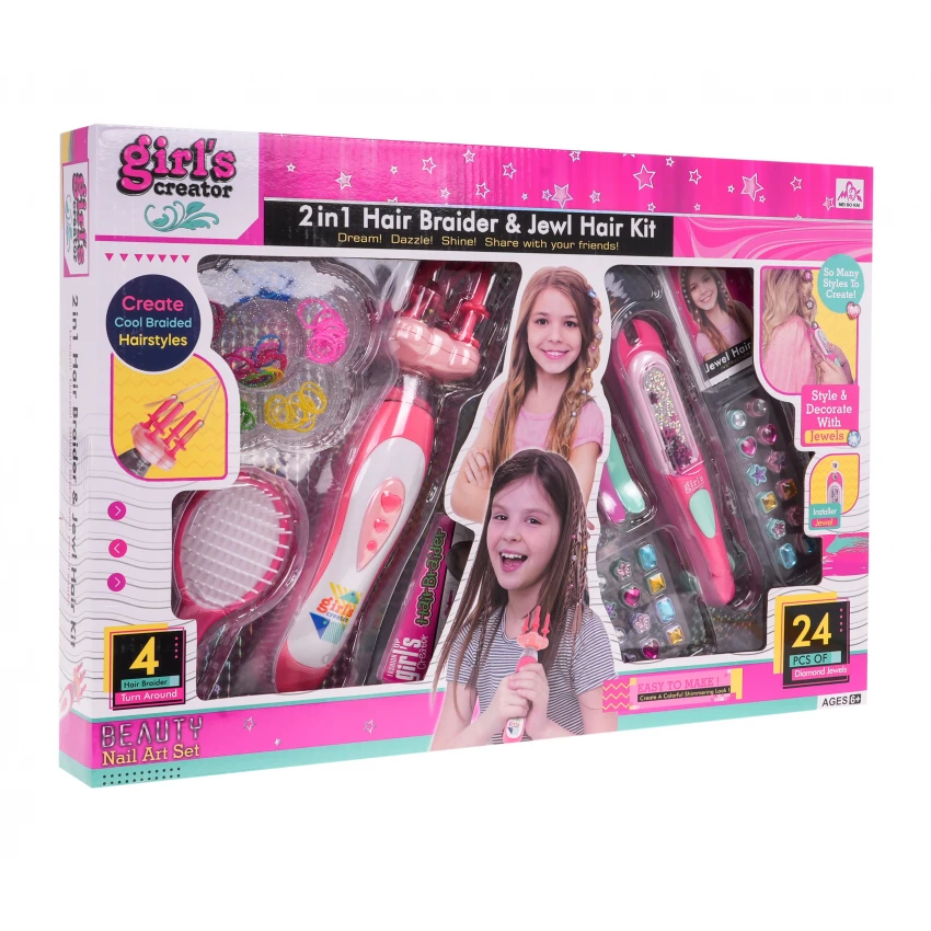 JOKO Sada Stroj na Zapletanie Vlasov + Aplikátor na Korálky Diamanty do vlasov