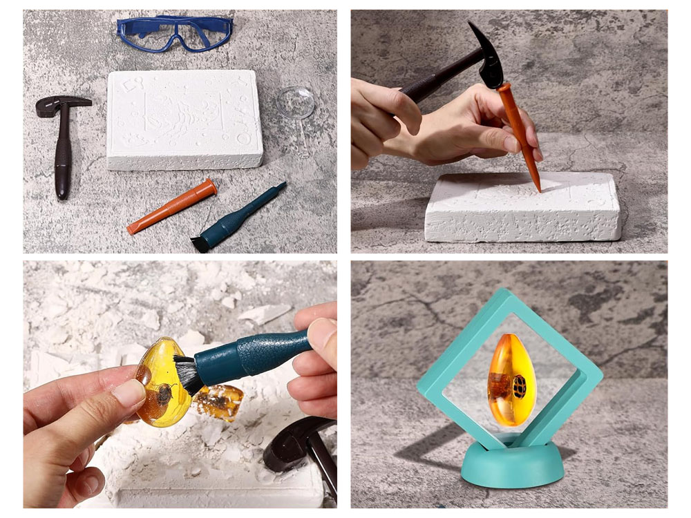 JOKO Archeologická Sada Vykopávky Fosílie Hmyzu v Jantárovom Kameni