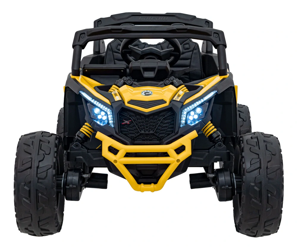 JOKO Elektrické autíčko BUGGY ATV CAN-AM Maverick, 4x200W 24V, Penové kolesá, kožené sedadlo, FM rádio, žlté