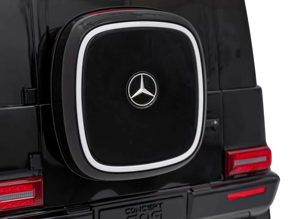 JOKO Elektrické Autíčko Mercedes Benz EQG 4x4, penové kolesá, kožené sedadlo, Prídavné LED svetlá, čierne