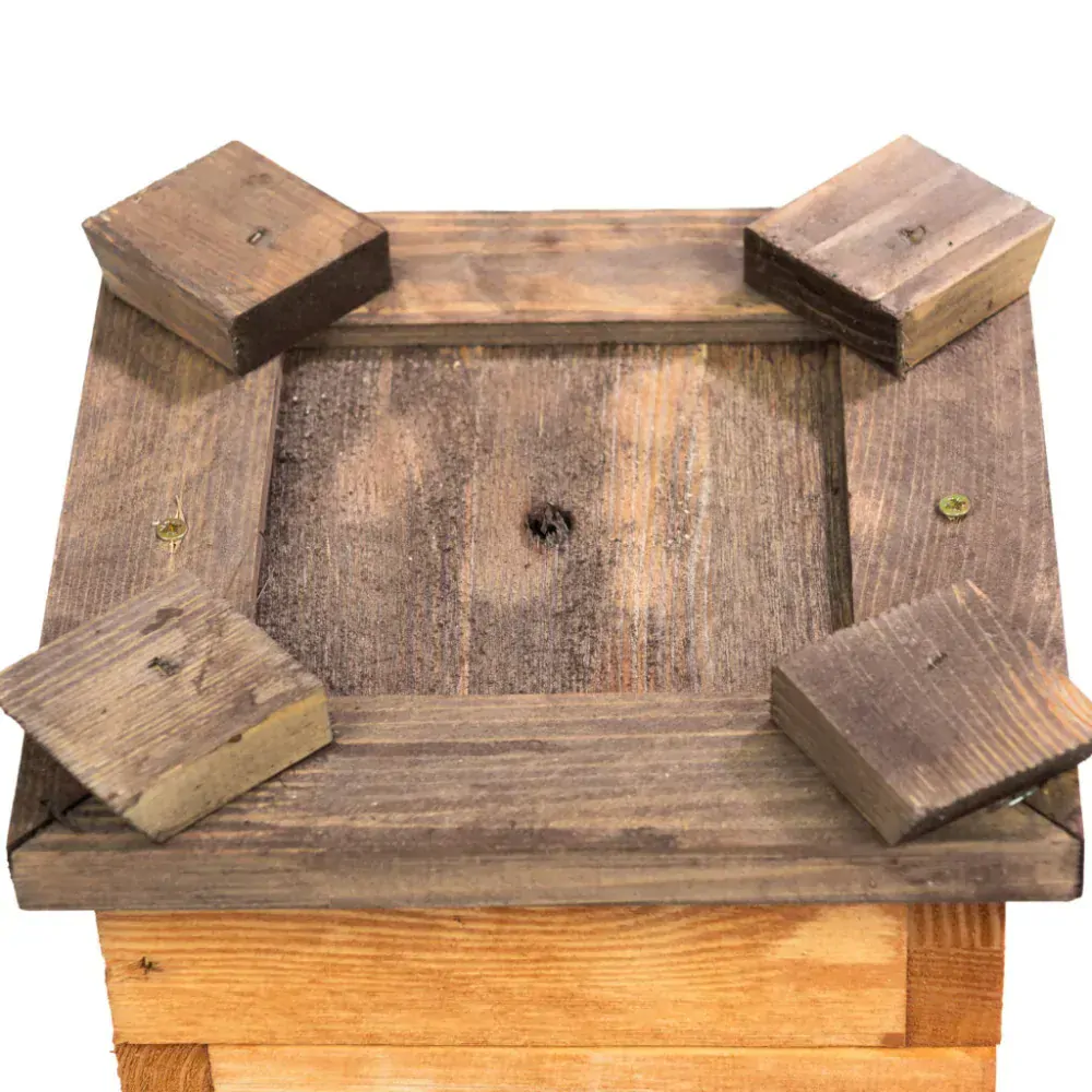 MKSTOR Drevený Záhradný Kvetináč Štvorec z Masívu 33x29x29cm, DK22