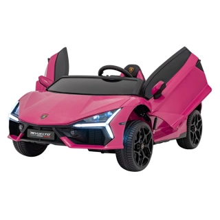 JOKO Elektrické autíčko Lamborghini Revuelto XL 4x4 24V, Dvojmiestne Kožené sedadlo, Penové kolesá, FM rádio, Nosnosť 60kg, ružové