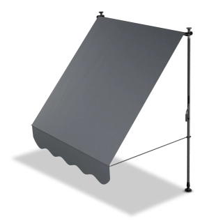 JUSKYS, Balkónová markíza 150 x 120 cm, teleskopická roleta, sivá antracit