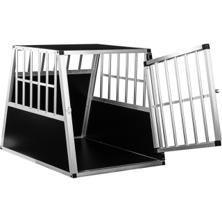PETSTUFF Klietka pre Psa, mačku do Auta, Hliníkový Prepravný Box, prepravka 91x65x69,5cm, strieborná a čierna