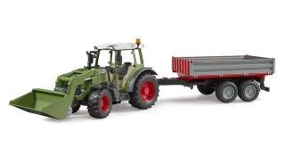 Bruder, Traktor Fendt Vario 211 s čelným nakladačom a sklápacím prívesom, 1:16